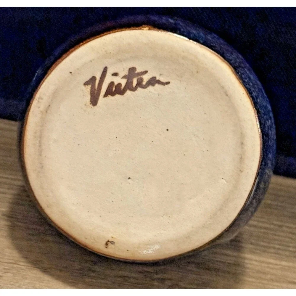 Vintage Ceramic Pottery Candle Holder Studio Art Signed